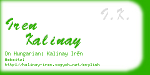 iren kalinay business card